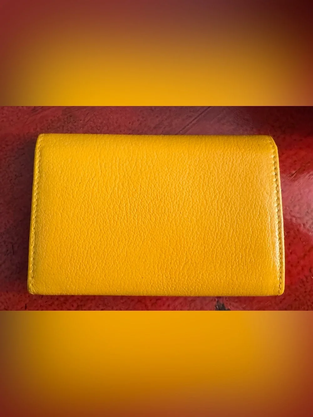 Chanel Camellia Yellow Leather Flap Card Holder Wallet repainted 🌻